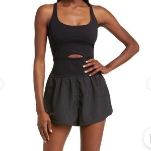 Free People FP Movement Runsie Reflective Rompers Black Women's Size Medium